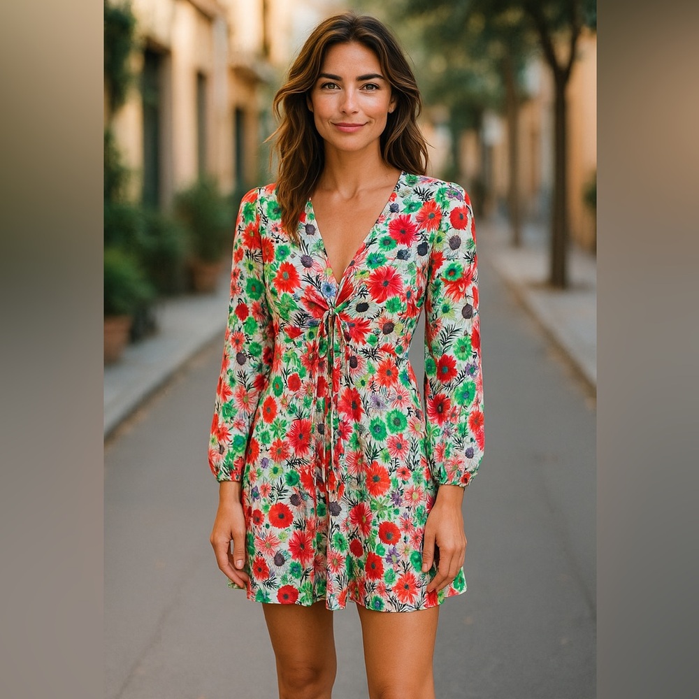 #2826 NWT AFRM Floral Boho Style Mini Dress